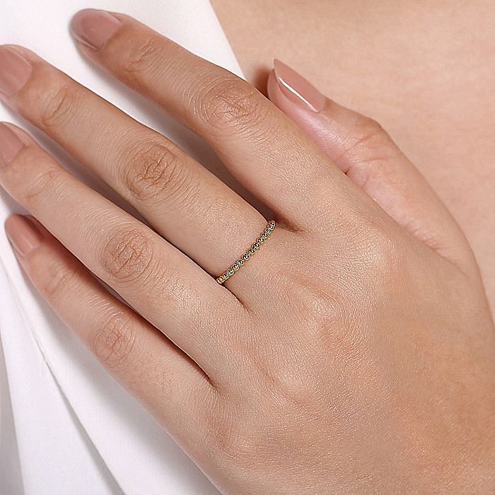 14K Yellow Gold Bujukan Beaded Stackable Ring - Warwick Jewelers