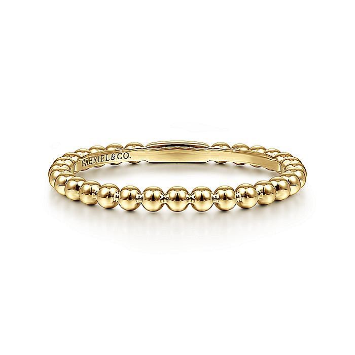 14K Yellow Gold Bujukan Beaded Stackable Ring - Warwick Jewelers