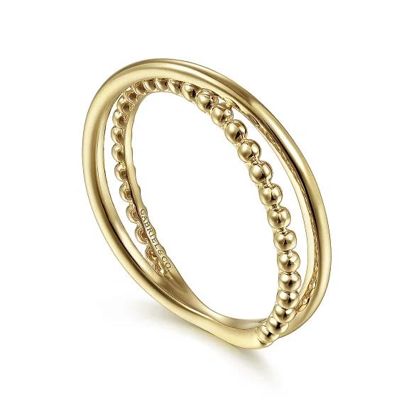 14K Yellow Gold Bujukan Criss Cross Ring - Warwick Jewelers