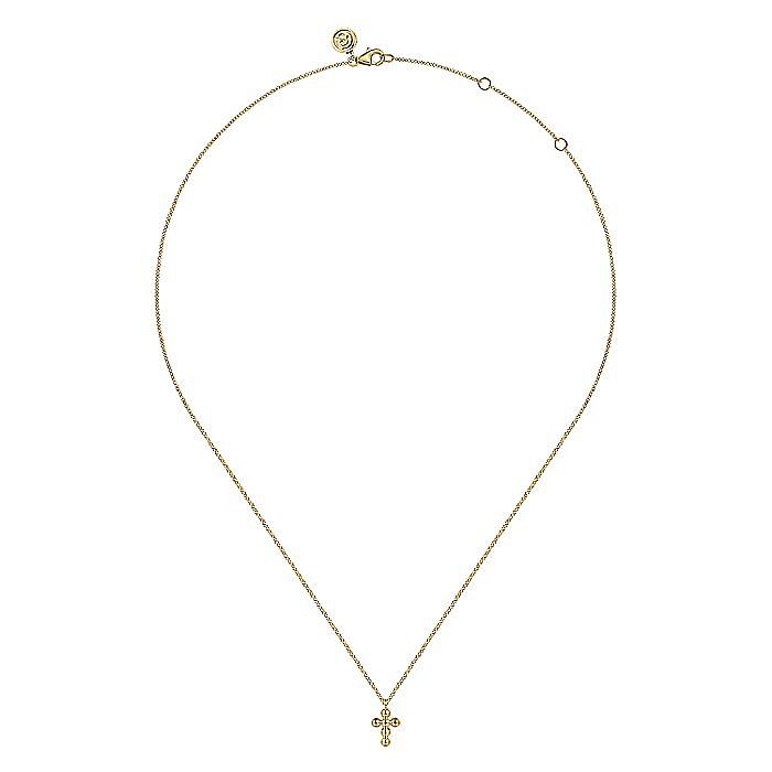 14K Yellow Gold Bujukan Cross Pendant Necklace - Warwick Jewelers