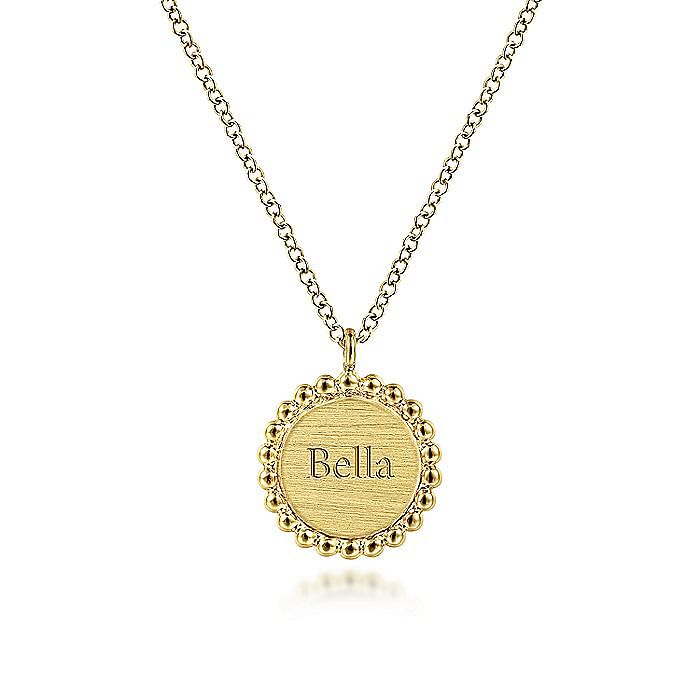 14K Yellow Gold Round Pendant Necklace with Bujukan Bead Frame - Warwick Jewelers