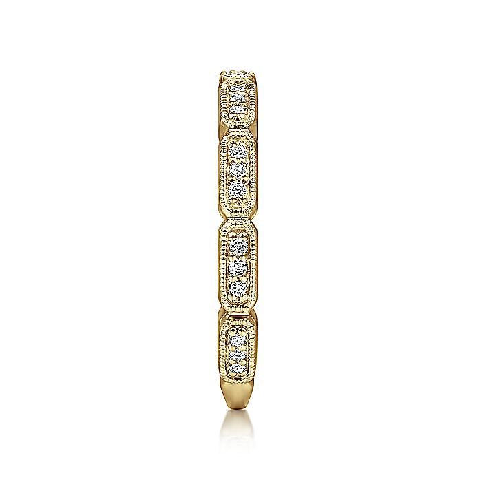 14K Yellow Gold Segmented Diamond Stackable Ring - Warwick Jewelers