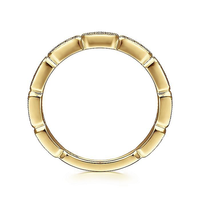 14K Yellow Gold Segmented Diamond Stackable Ring - Warwick Jewelers