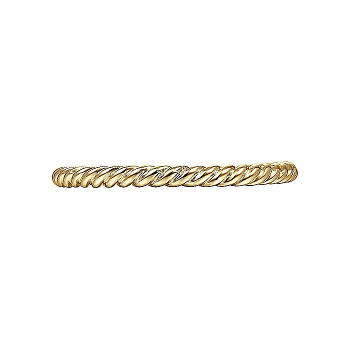 14K Yellow Gold Twisted Rope Stackable Ring - Warwick Jewelers