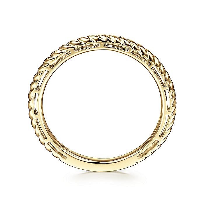 14K Yellow Gold Twisted Rope Stackable Ring - Warwick Jewelers