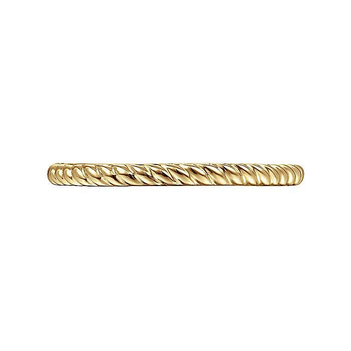 14K Yellow Gold Twisted Rope Stackable Ring - Warwick Jewelers
