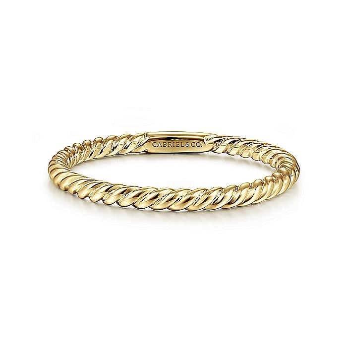 14K Yellow Gold Twisted Rope Stackable Ring - Warwick Jewelers