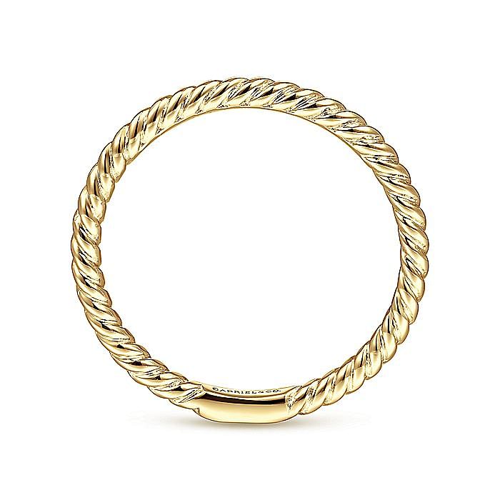 14K Yellow Gold Twisted Rope Stackable Ring - Warwick Jewelers