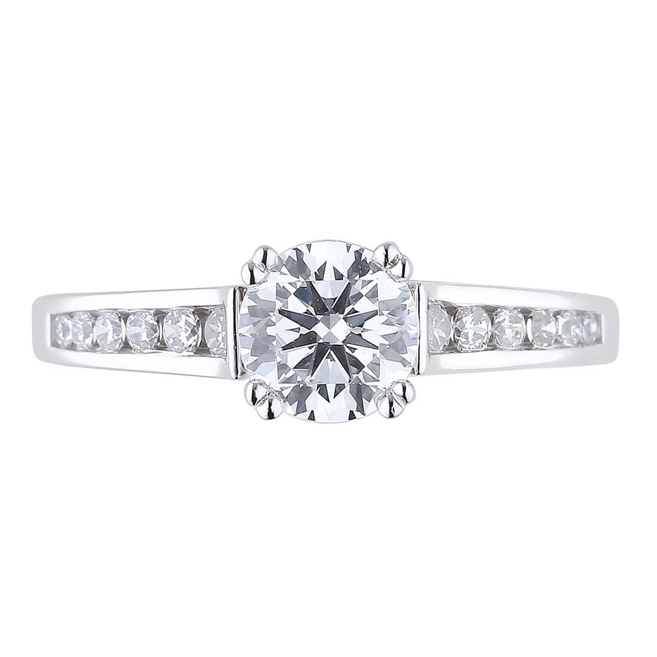 18k White Gold Channel Set Engagement Ring - Warwick Jewelers