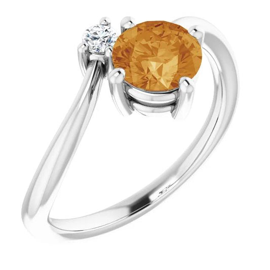 Citrine Split Shank Ring