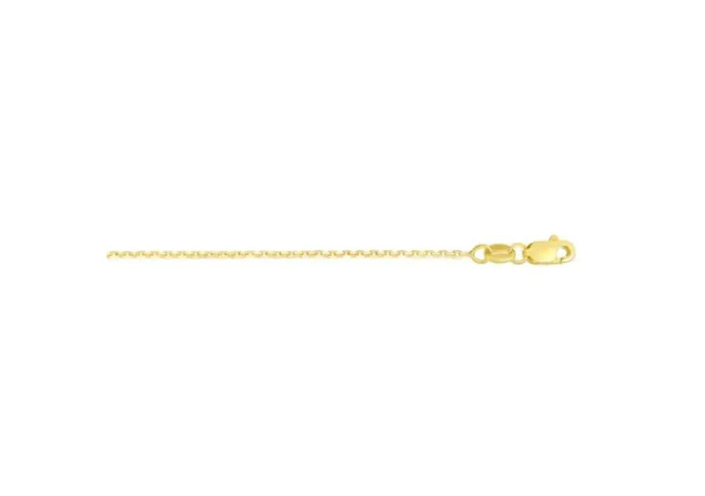 14K Yellow Gold 0.87mm Diamond Cut Cable Chain 16" with Lobster Lock