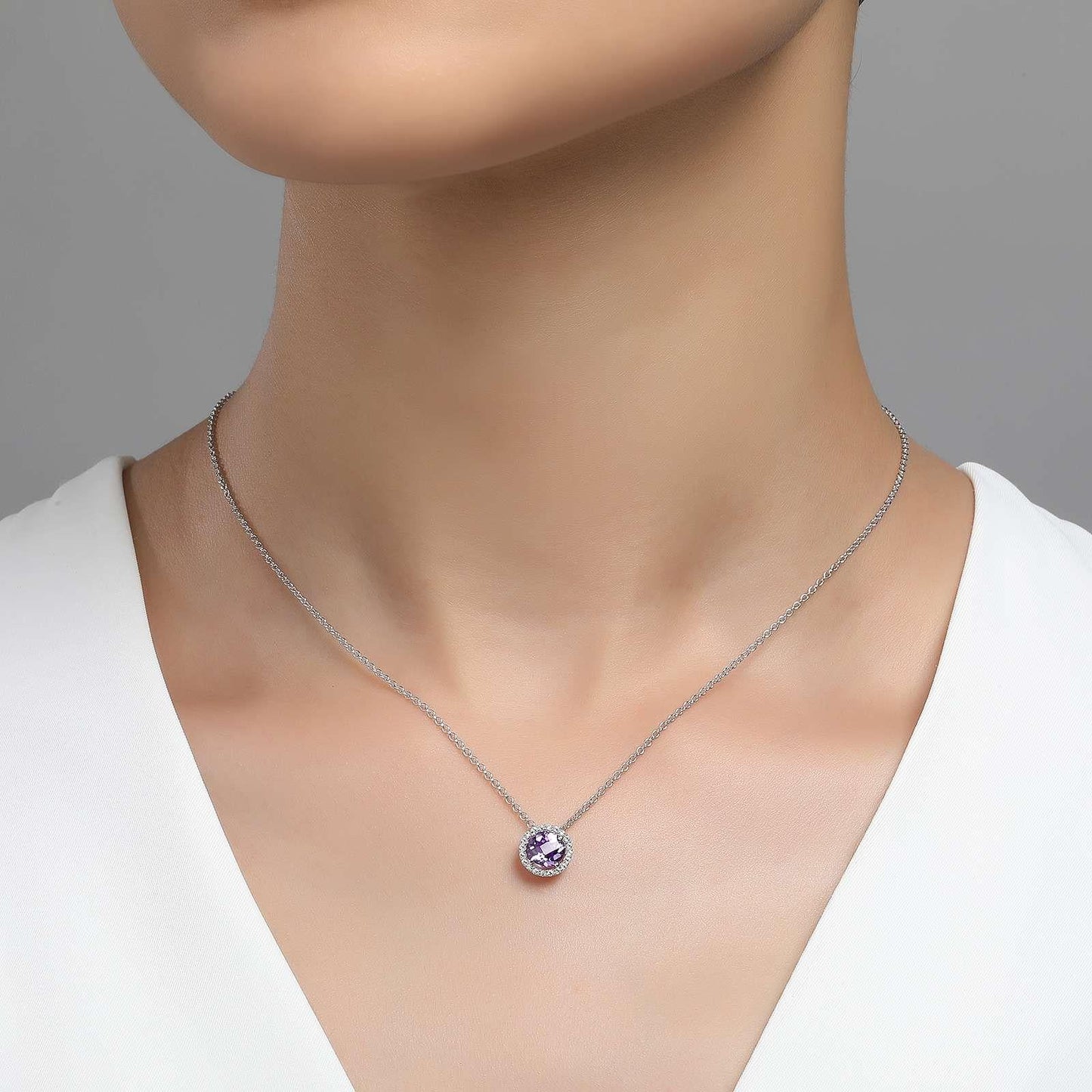 Sterling Silver February Birthstone Necklace - Warwick Jewelers