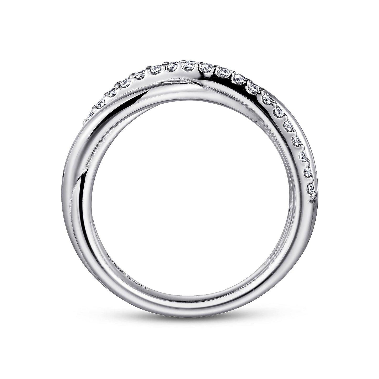 Sterling Silver White Sapphire Pave Criss Cross Ring - Warwick Jewelers